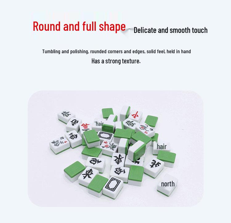 Large & Medium Hand-Rubbed Bamboo Mahjong Tiles for Home & Dorm Use