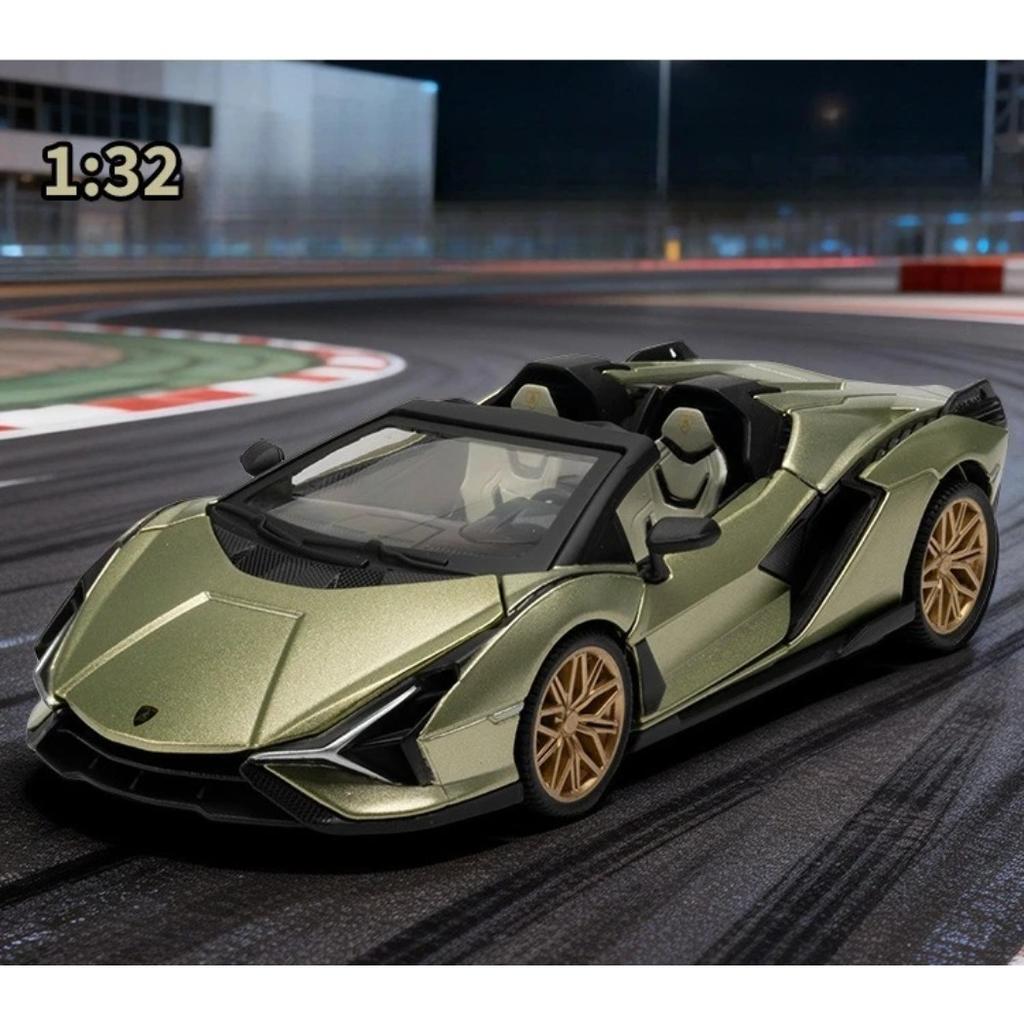 Simulation 1/32 Lamborghini Sian Alloy Super Car Model with Display Box Collection Hobbies Miniature Voiture Metal Toy Vehicle Gift
