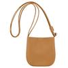 Longchamp Le Roseau Silver Metal Logo Leather Crossbody Shoulder Bag Small Women bags Brown 10299HFP371
