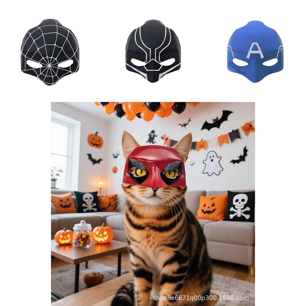 Lateksowa maska Batmana do cosplay na imprezę Halloweenową i kostiumy dla zwierząt domowych