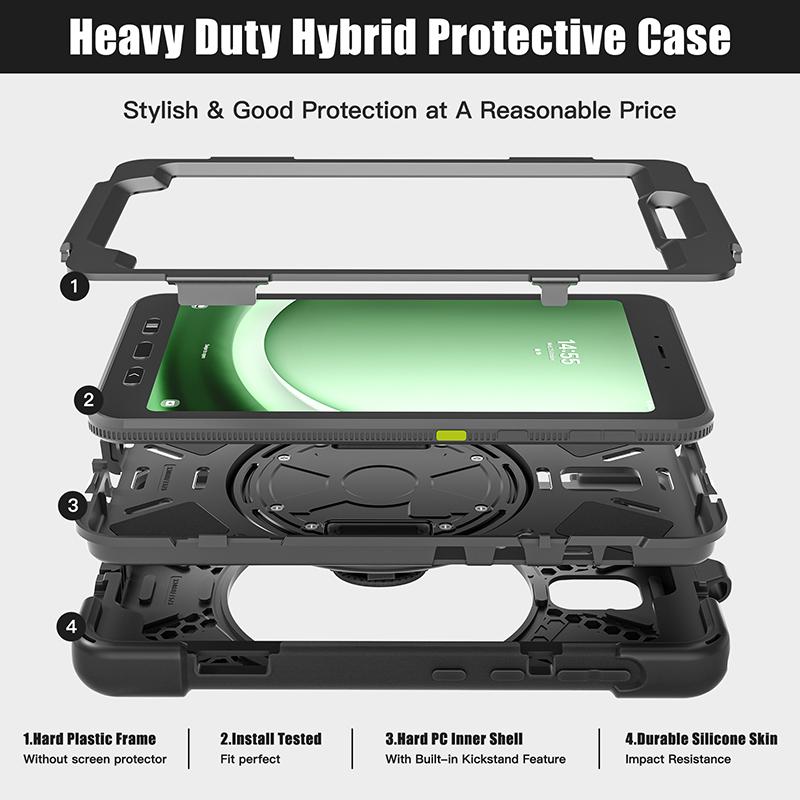 Case For Samsung Galaxy Tab Active 5 3 8 inch X306B X300 T575N T577 Tablet Case Stand 360 Rotation Protective Cover