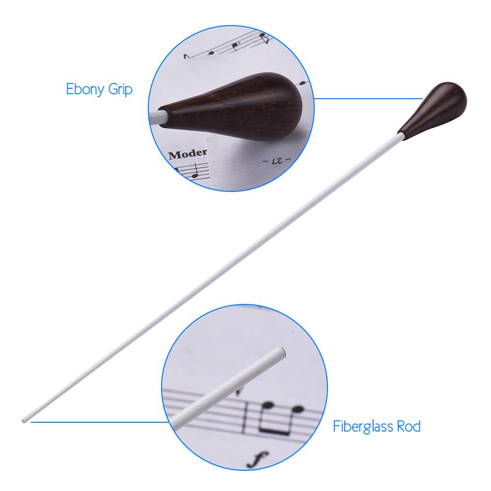 Buy White Color Fiberglass Conductor Rod Orchestra Baton with Ebony