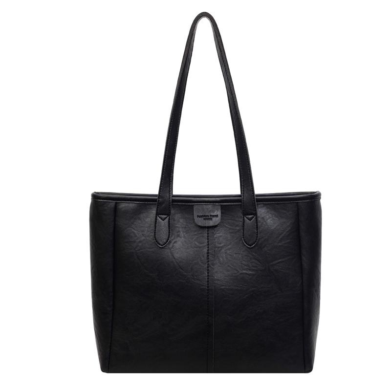 PU Solid Color Large Capacity Tote Bag Autumn/winter New Versatile Ladies Bags 2026 Fashi Retro Commuting Shoulder Bags