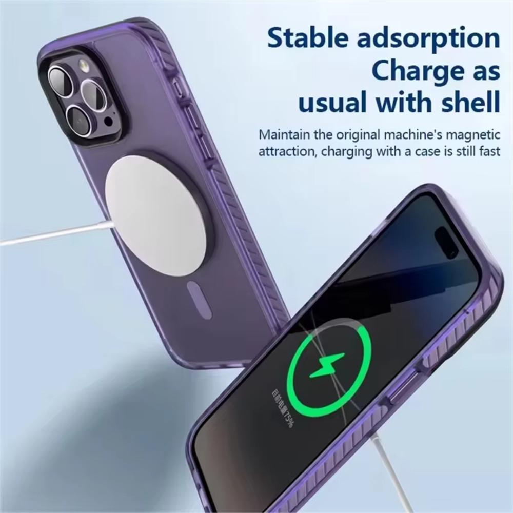 Translucent Matte Magnetic Phone Case For iPhone 17 Pro Max Air 14 15 Plus 11 12 13 16 Pro For Magsafe Anti-Fall Protector Cover