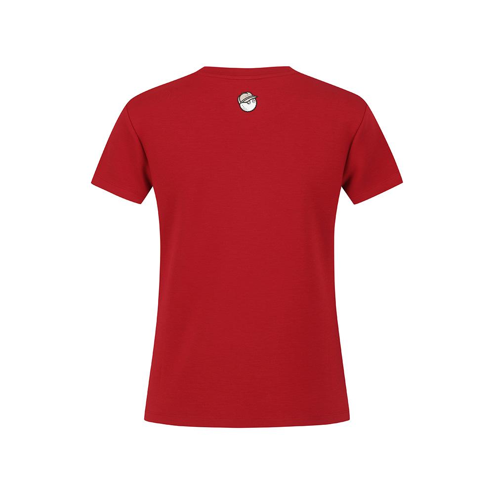 MALBON GOLF Soft Slim Round T-Shirt Red (Woman)