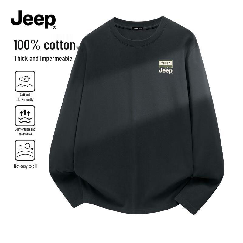 JEEP Men s Pure Cotton Long Sleeve T-Shirt L / 175