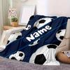 Custom Football Print Name Flannel Throw Blanket - Soft, Warm Personalized for Couch, Bed, Travel, Camping, Living Room, Office