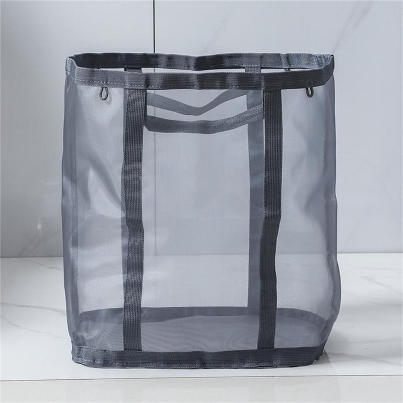 Portable Laundry Basket with Handle Breathable Nylon Storage For Travel Camping J0MC