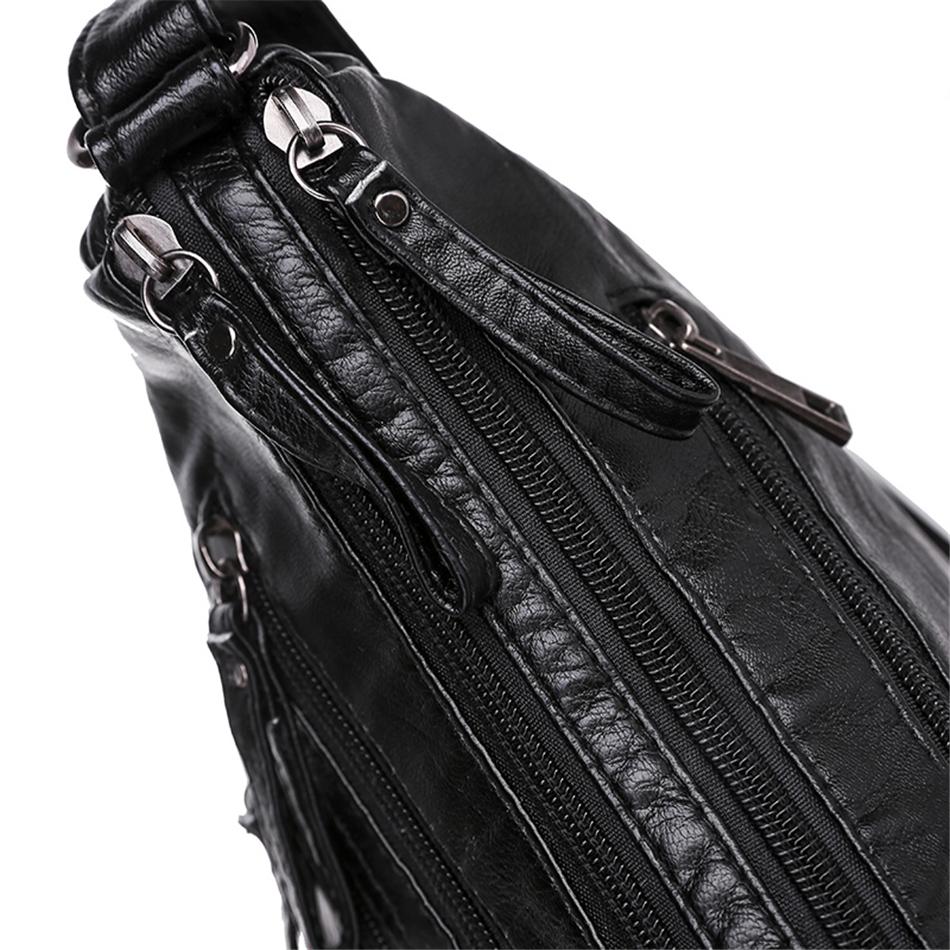 Black Fashion Style Washed Leather Luxury Handbags Women Bags Designer Ladies Shoulder Crossbody Bags For Women