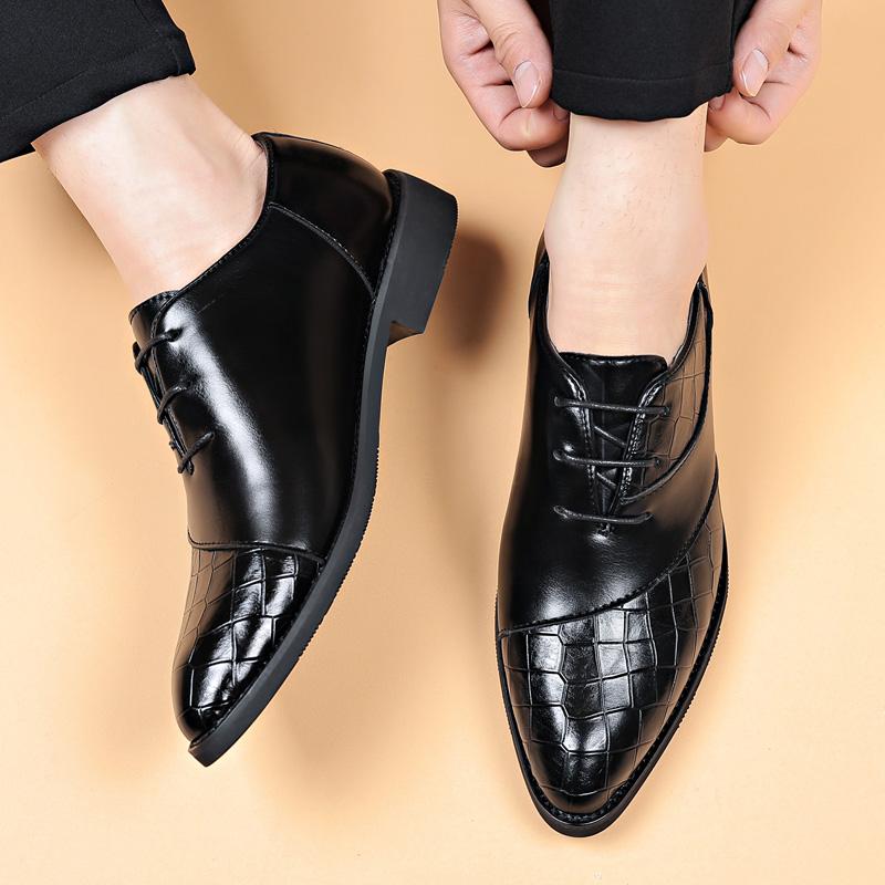 Fashion Business men's leather shoes Classic British gentleman style Fashion Party Daily office Outdoor Wedding Groom Brown Shoes 38-48