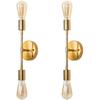 American-Style Industrial LED Double-Head Wall Lamp for Hallways, Bedrooms, and Bathroom Mirrors
