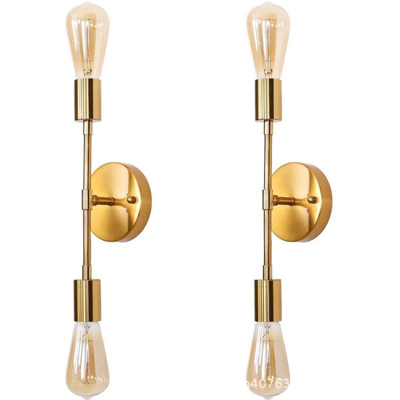 American-Style Industrial LED Double-Head Wall Lamp for Hallways, Bedrooms, and Bathroom Mirrors