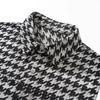 Retro Houndstooth Shirt Jacket for Men's New Casual Lapel Jacket