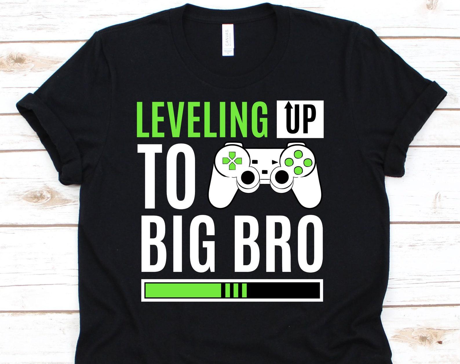 Leveling Up To Big Bro Shirt, Big Brother Shirt, Big Brother Announcement Shirt, Video ,Game Shirt, Promoted To Big Brother XL