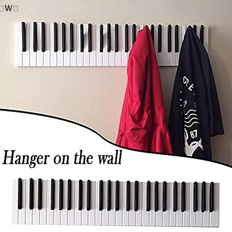 Piano Key Wall Mounted Coat Rack Hook 39cm Decorative For Home Office Bedroom Wall Art Home Gift Hanger