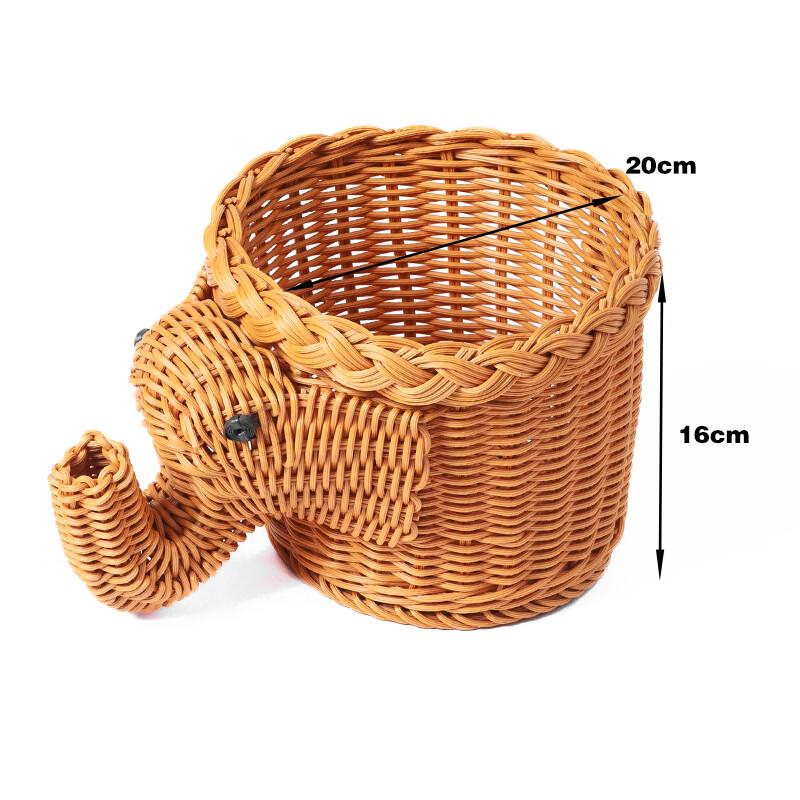 ZISIZ Creative Animal Woven Rattan Fruit Basket