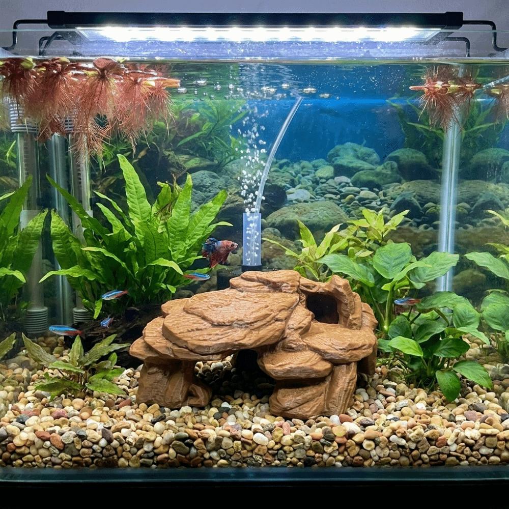 3D Printing Fish Tank Rockery Ornaments Realistic Texture Simulated Rock Aquarium Fish Shelter Plastic Fish Shrimp Habitat