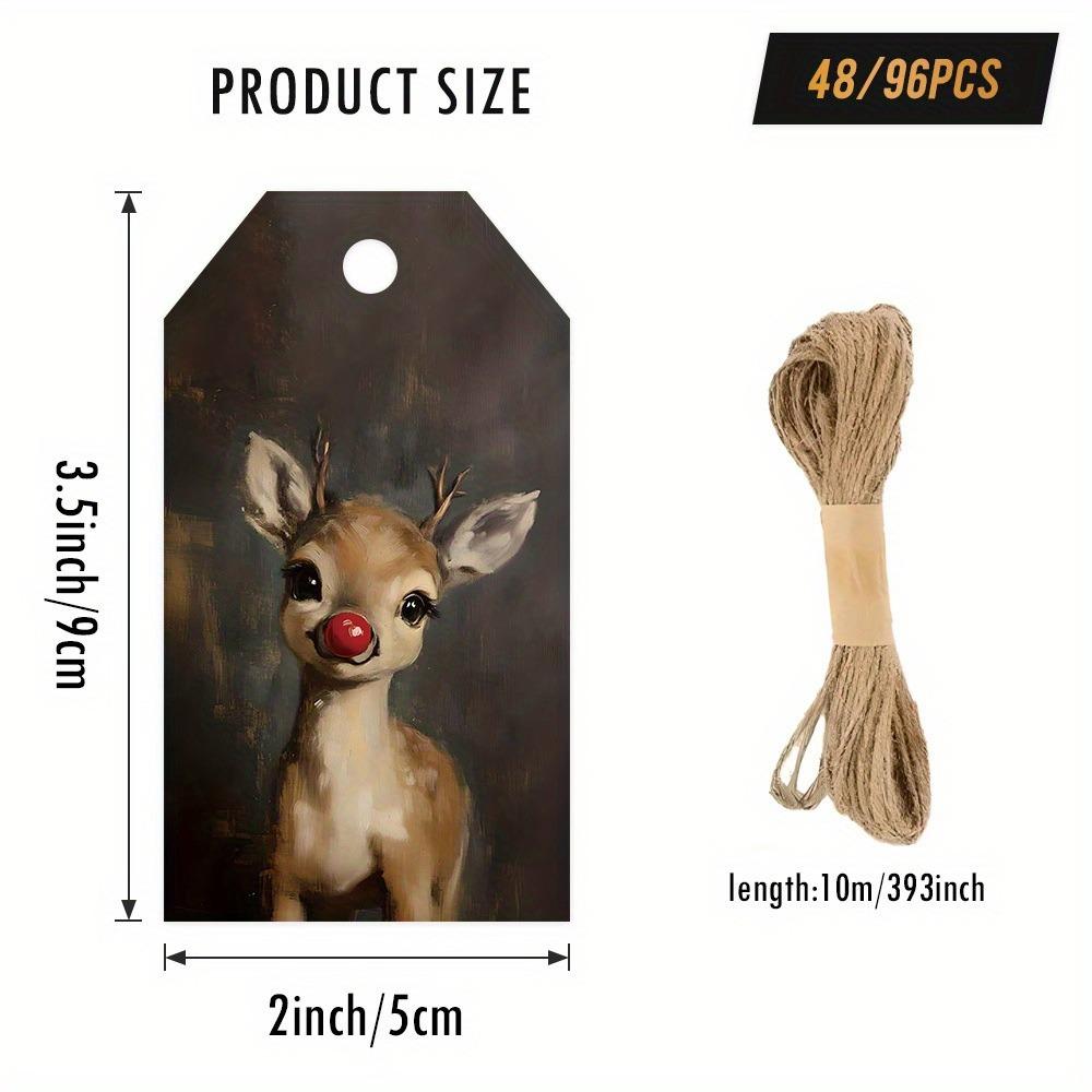 48PCS Hangable Holiday Gift Tag Cards Multicolor Gift Packaging Supplies  For Holiday Decor