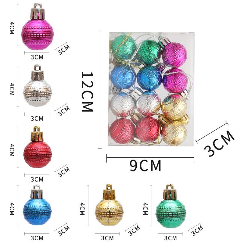 12Pcs 3cm Color Electroplating Ball Christmas Tree Decor Xmas Festival Hanging Ornament