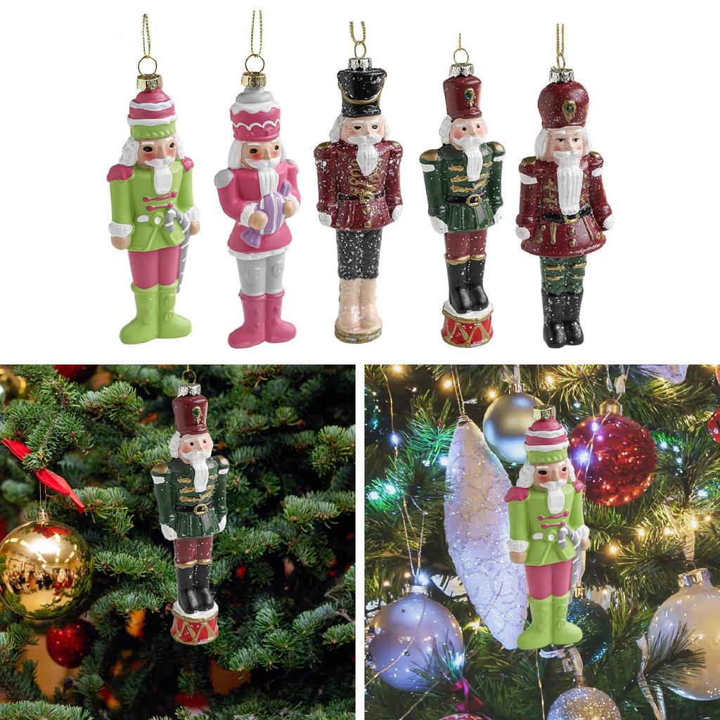 Nutcracker Hanging Ornament Xmas Tree Home Decor Figure Christmas Decoration Miniature Figurine for Crafts Fireplace Fall Mantle