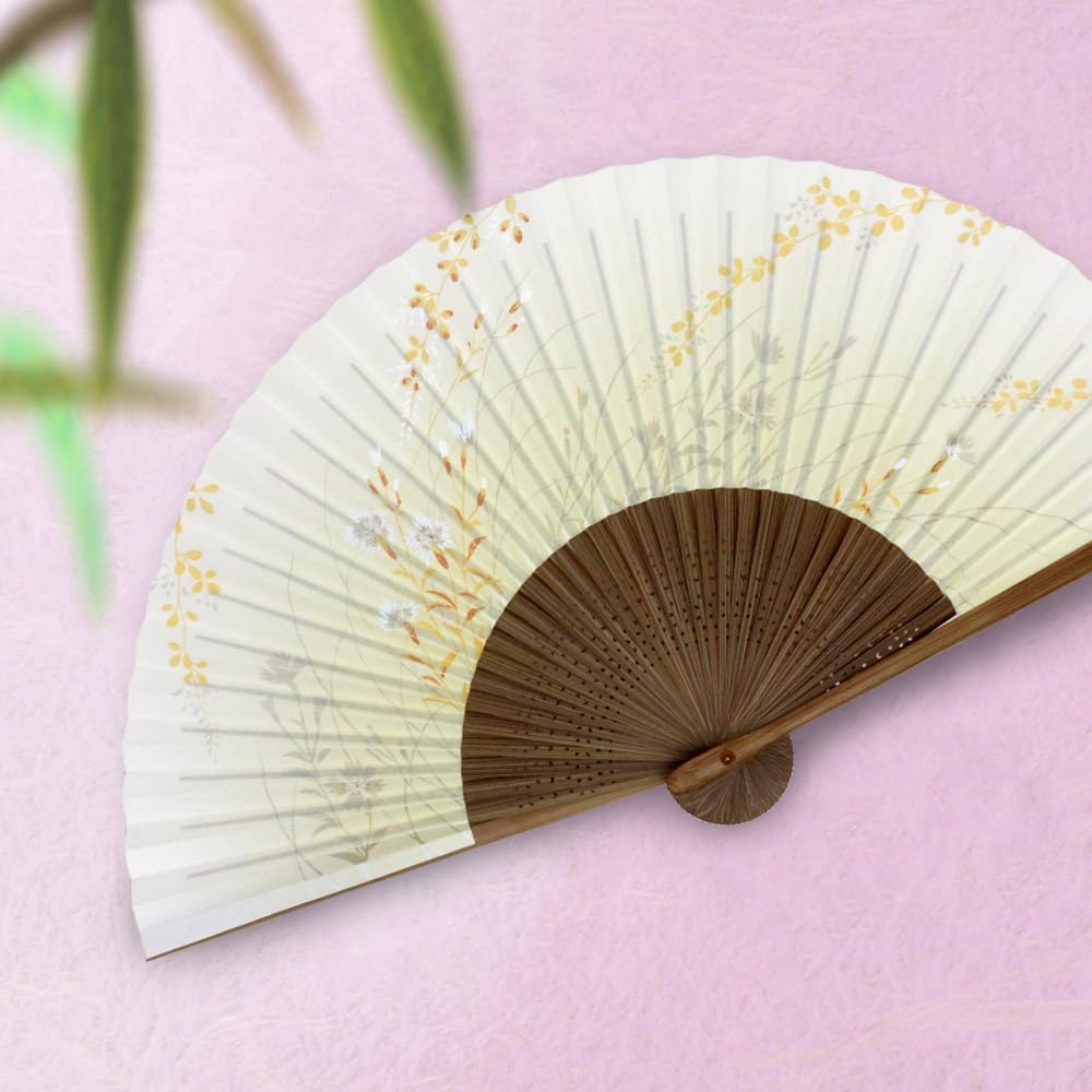 Paper Stylish and Japanese Traditional Japanese Nadeshiko Hagi Design [Osaka Choseido] Women's Fan, Cute, Style, Accessory, Festival, Boxed, (Bush