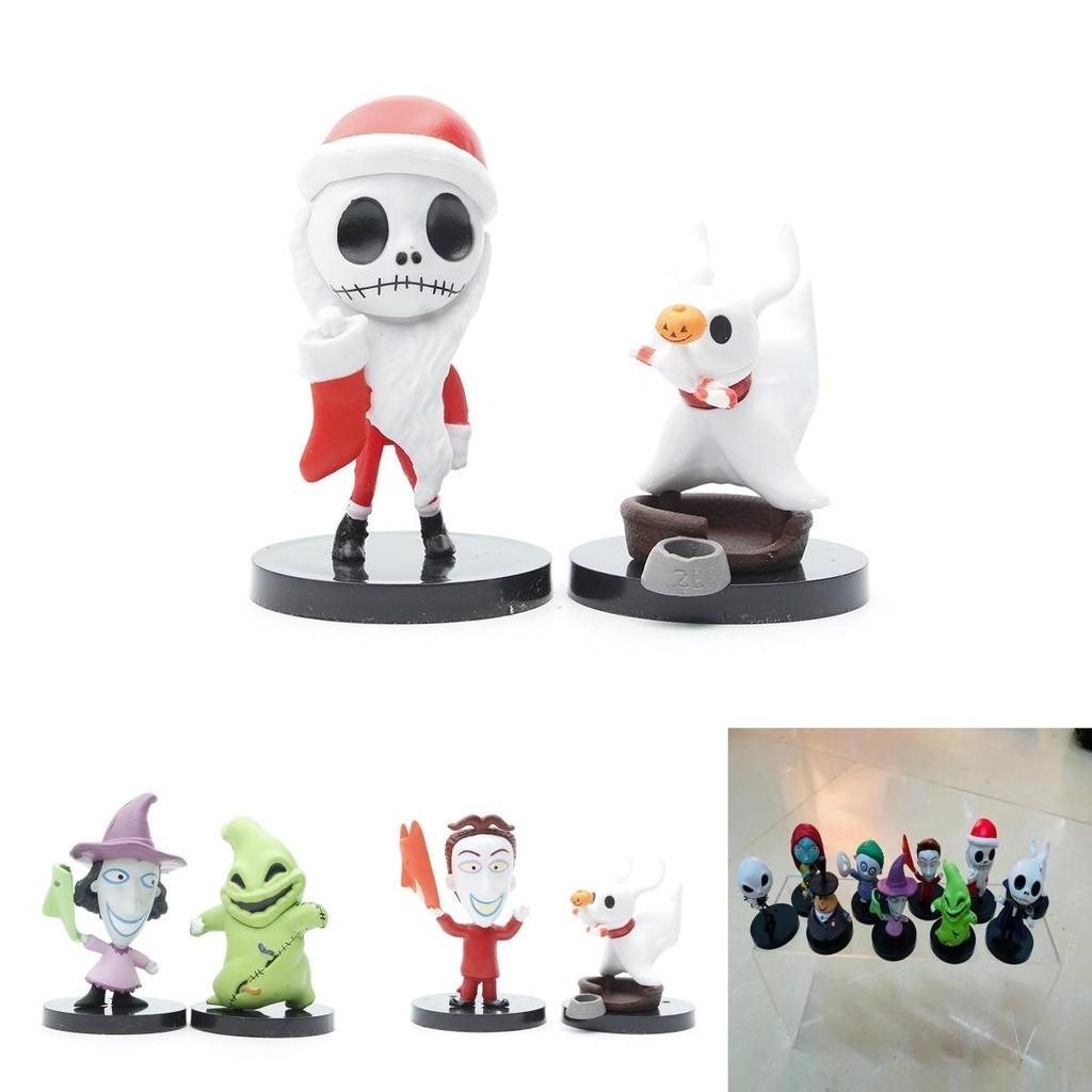 The Nightmare Before Christmas Skull Jack Figure Collectible Toy Pvc Material 10 Assorted Colors Set