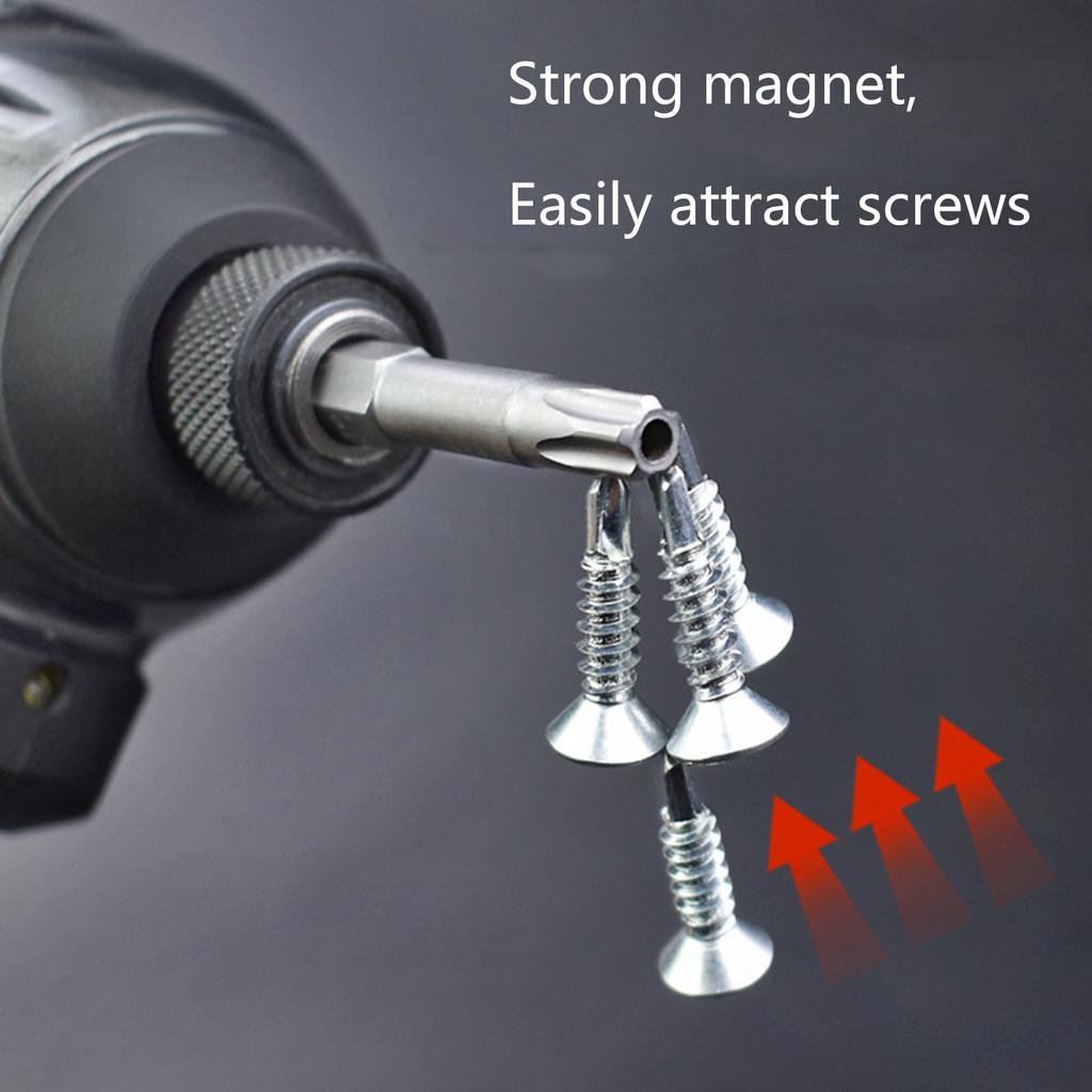 10Pcs Blossom Head Screwdriver Bit Set Magnetic Drill Bit Extension Holder 1/4inch Hex Shank Security 50mm