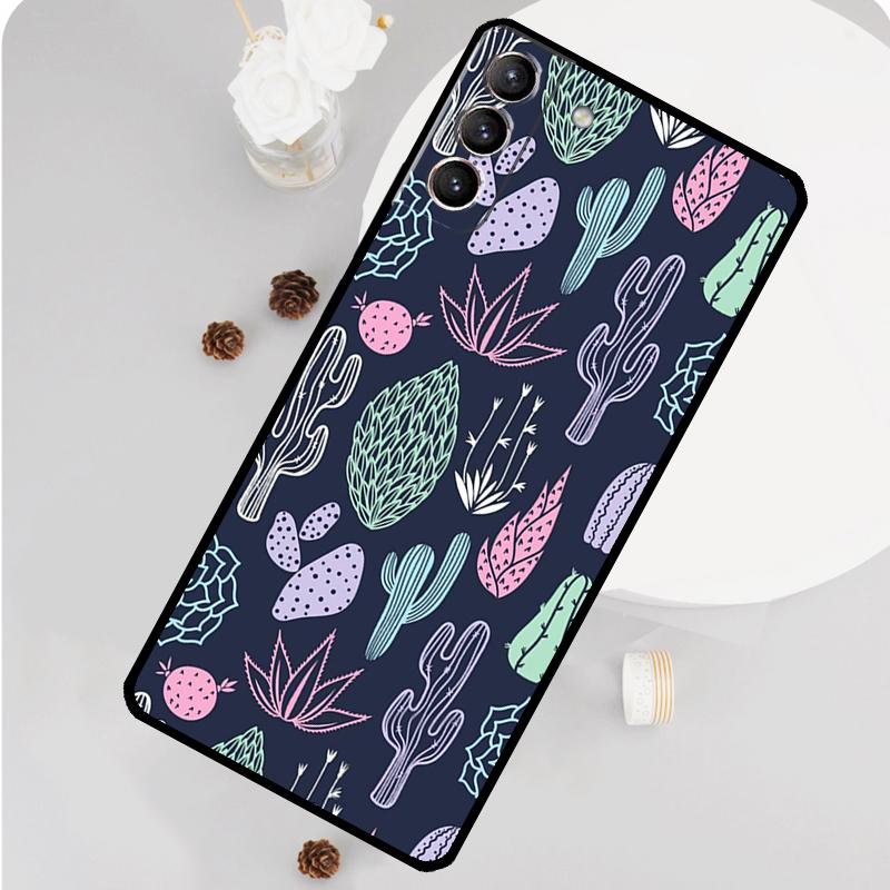 Cactus Pattern Case For Samsung Galaxy S22 S23 Ultra Note 20 Note 10 Plus S9 S10 S20 S21 S23 FE Back Cover