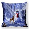 Šťastný Nový Rok 2023 Vánoční ozdoba Santa Elk Sofa Dekorativní povlak na polštář 45x45cm