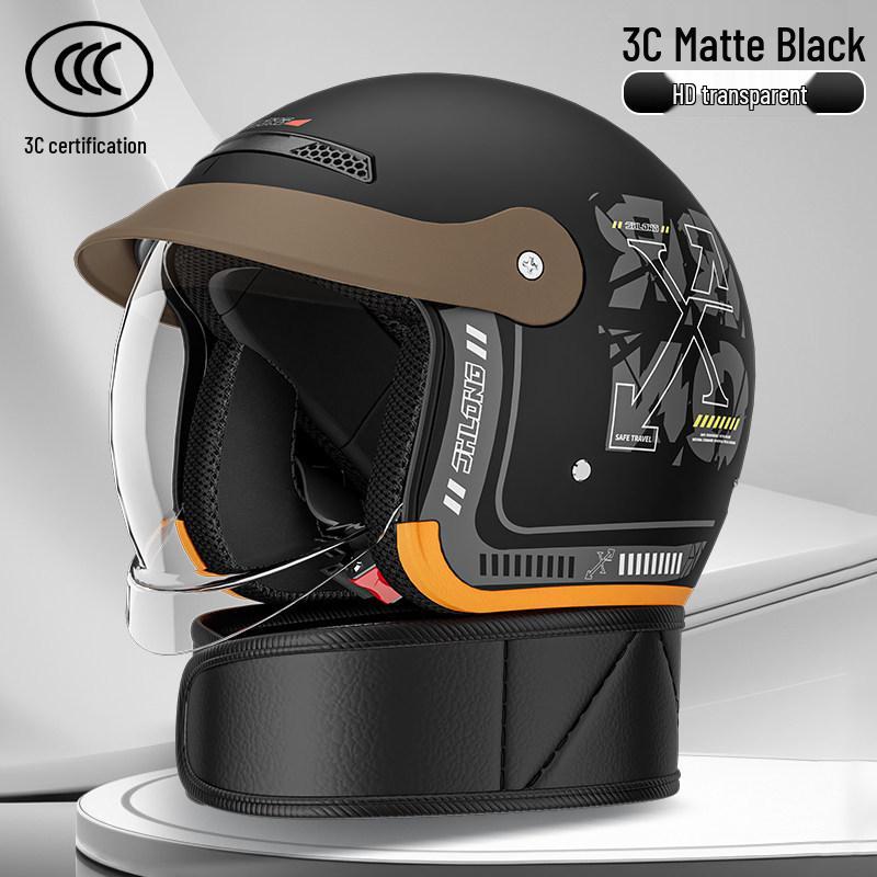 3C Certified Retro Motorcycle Helmet: All-Season Warmth, Safe for Men & Women