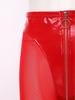 S-3XL Damen durchsichtige Netz- und PU-Leder-Leggings mit hohem Bund Reißverschluss im Schritt Strumpfhosen für stilvolle Rave-Nachtclub-Partys