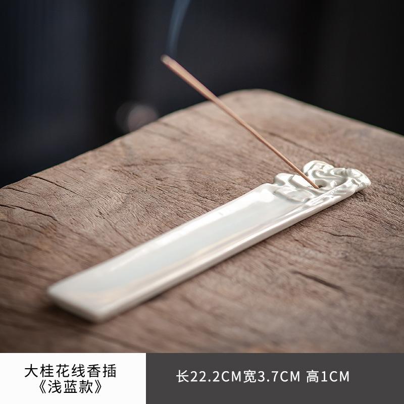 Creative Plum Blossom Ceramic Thread Incense Holder Agarwood Sandalwood Burner Zen Long Censer Burner Desktop Decoration Crafts