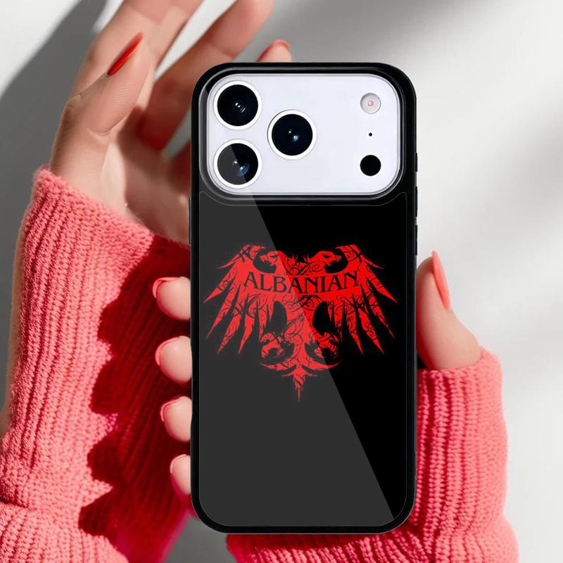 Albania Flag Eagle Phone Case for iPhone 17 16 15 14 13 Pro Max Back Cover for 12 11 Pro Coque