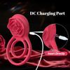 Vibrating Cock Ring with Rose Clitoral Stimulator, Pleasure Penis Ring Vibrator Couples Adult Sex Toys for Men Women, 7 Vibrations Male Couple Sex