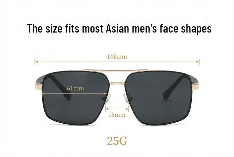 KAJILA 2026 Men's Retro Square Frame Polarized Sunglasses with Double Bridge Sun Protection