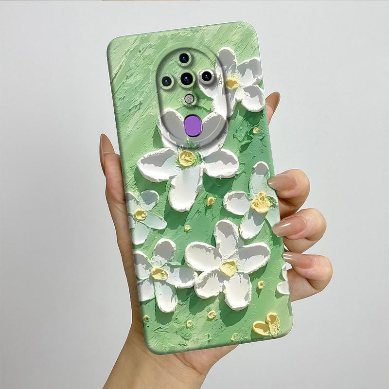For Tecno Spark 6 KE7 Case Spark6 Silicone TPU Soft Phone Casing Sweet Painted Printed Shockproof Protective Back Cover