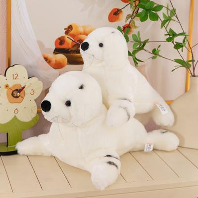 Cute Simulated Sea Lion Doll Plush Toy White Sea Lion Doll Children's Companionship and Comfort