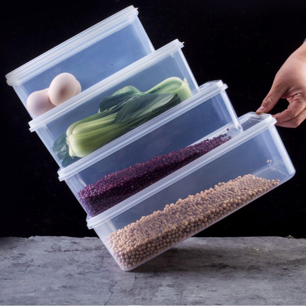 Resuable Kitchen Storage Box Rectangular Food Sealed Case Transparent Storag Box  Kitchen Organizer