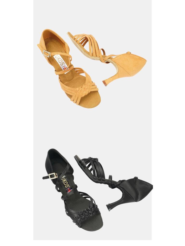 8460 UKDS Damen-Tanzschuhe mit mittelhohem Absatz für Rumba und Cha Cha
