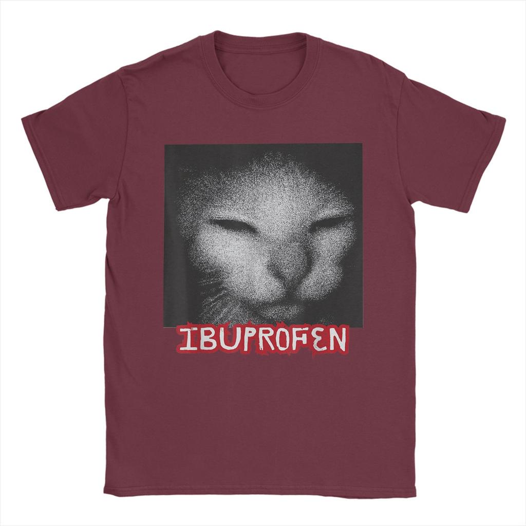Harajuku T-Shirt Ibuprofen Funny Cat Meme Unhinged Cringe T-Shirts Novelty Tee Shirt for Mens Summer Y2K Short Sleeve Clothing