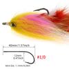 1/ 2PZ Misura 1/0 Occhi di Pesce 3D Mosca Streamer Pesca in Acqua Salata Salmone Luccio Trota Iridea Muschio Lure per Pesca a Mosca