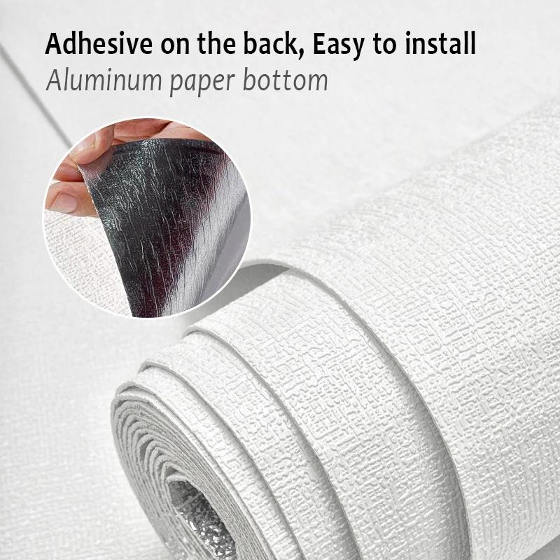 Self-Adhesive Imitation Linen Wallpaper Moisture-Proof Mould-Proof for Living Room Bedroom Renovation Background Wall Decor