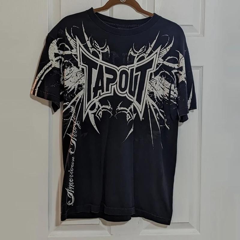 Y2K Ρετρό T-shirt Νέο Harajuku Χιπ-χοπ Στρογγυλή Λαιμόκοψη Κοντομάνικο Γοτθική Εκτύπωση Γράμμα Φαρδύ Τοπ Ρούχα Δρόμου