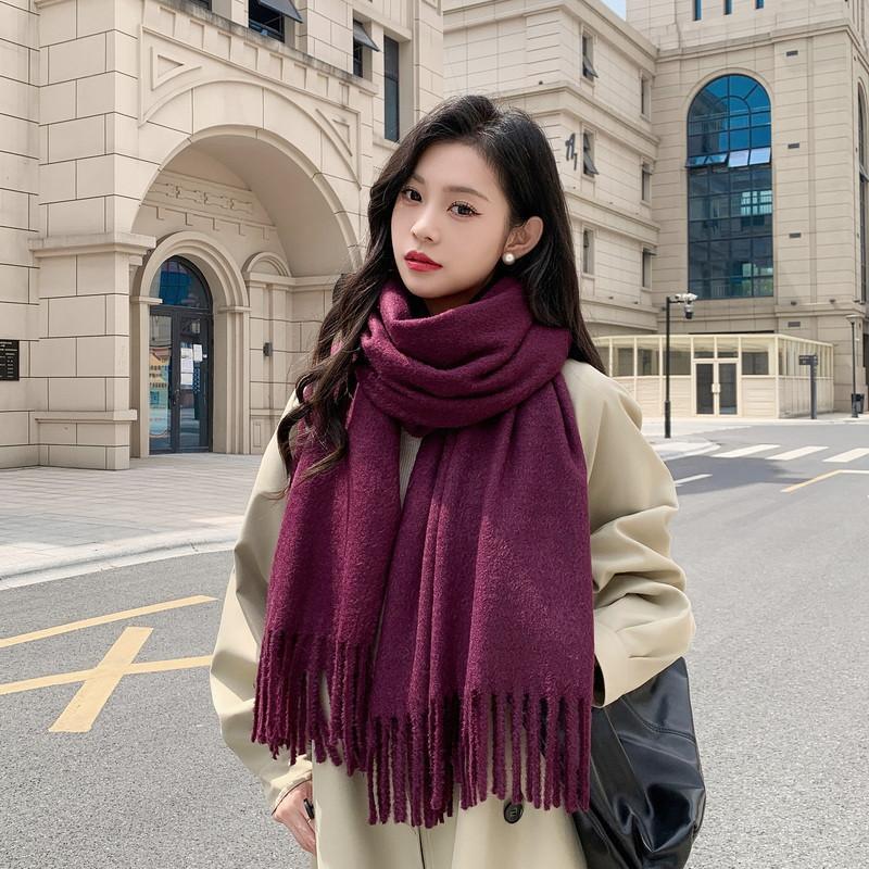 Mink hair scarf light luxury high-end imitation cashmere scarf women's winter Korean atmosphere men's shawl scarf autumn and winter