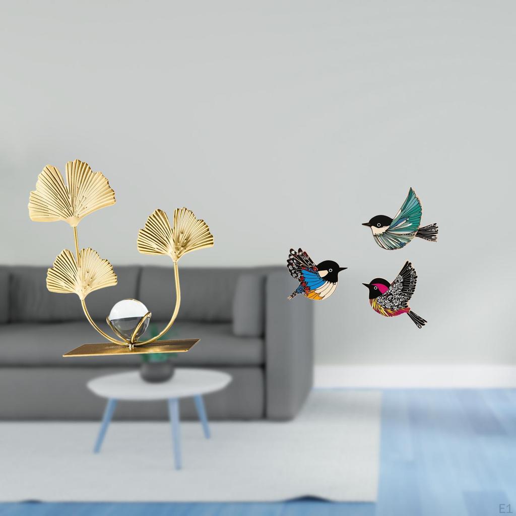 Bird Sculpture Bookshelf Ornament Modern Home Decor Collectibles Wooden Flying Birds Wall Art