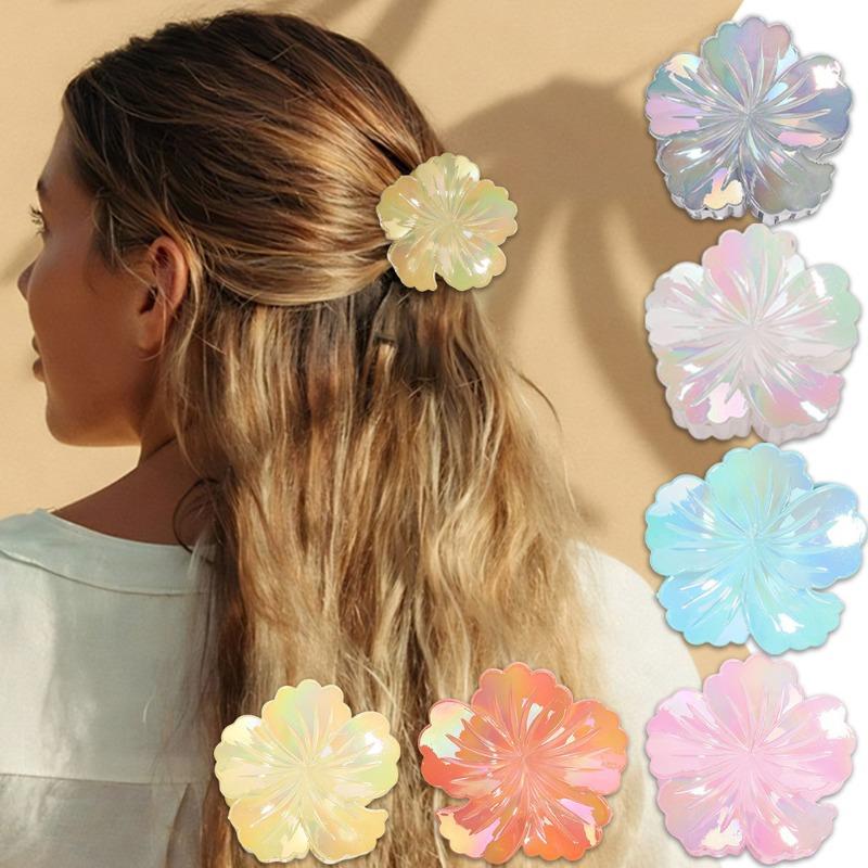 New Colorful Flower Hair Clip Women's European and American Fashion Shark Clip Hair Accessories
