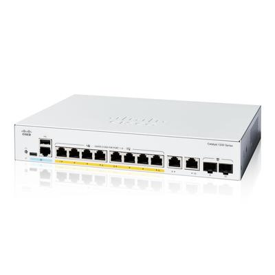 Cisco Systems Cisco Cisco Catalyst Smart Switch 8 prievadų GE PoE Išorinis PS 2x1GE Kombinuotas Metalinis korpusas Tylus be ventiliatoriaus Verslui (Cisco) 1200-8P-E-2G