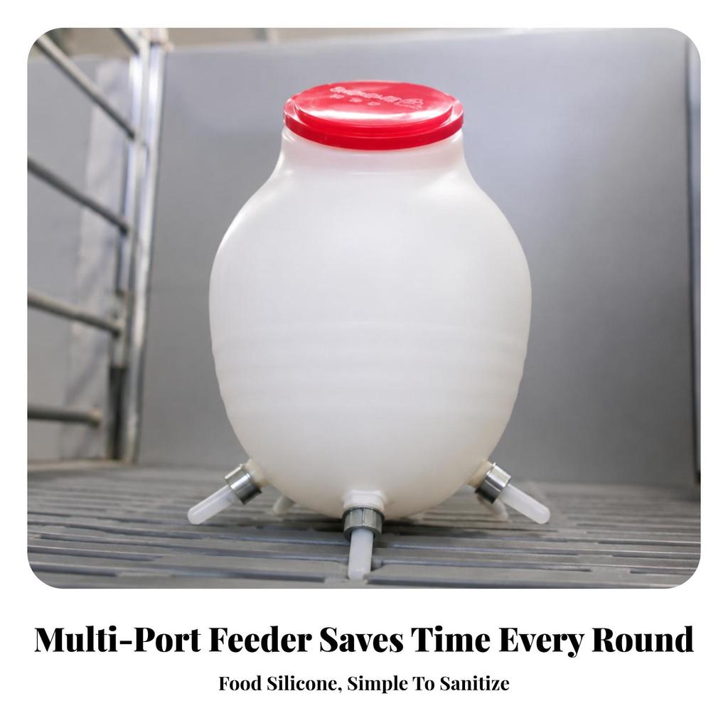 Livestock Milk Feeder Bottle Hangable Nursing with Six Ports Multi-Port