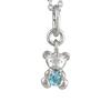 Japan Design Teddy Bear Box Blue Topaz Teddy Bear Necklace Adjuster Rhodium Plated Sterling Silver 925 (Slide Venetian) Shinjuku Gin No Kura