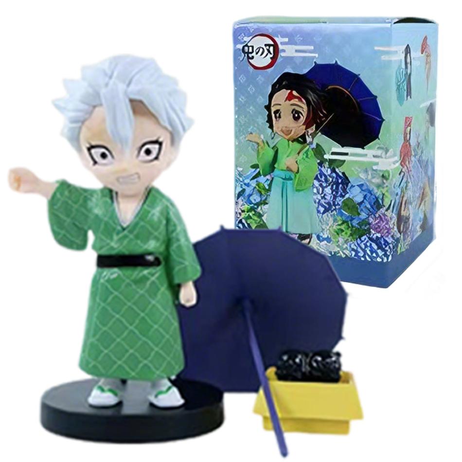 In Stock 12cm Kawaii Demon Slayer Plum Rain Series with Box Handmade Model No Yaiba Kamado Nezuko Action Figure Ornament Gift